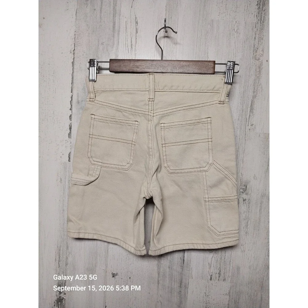Old Navy Boys Size 6 Beige Below Knee Baggy Canvas Shorts NWT